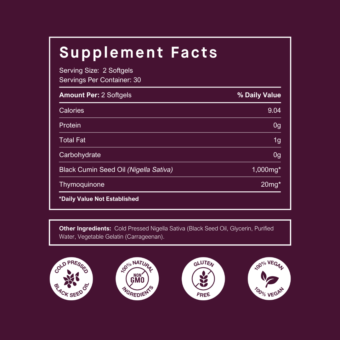 Black Seed Oil Capsules Cold Pressed